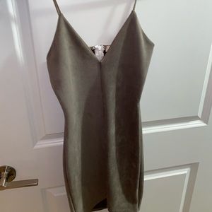 Tan suede mini dress